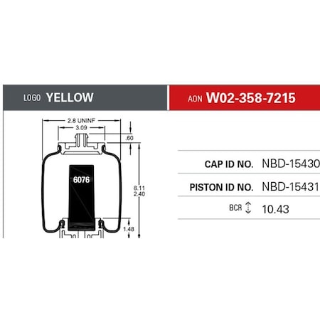 Firestone Air Spring, Cab Suspension, Obsolete W023587215